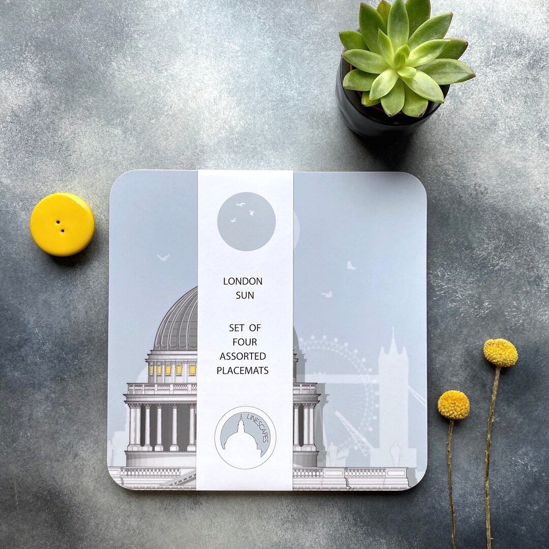 SALE London Set of Four Placemats, Architectural Placemats, London Placemats, Home Decor