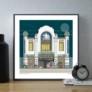 Michelin House London Print: Art Deco Architecture, Bibendum Art
