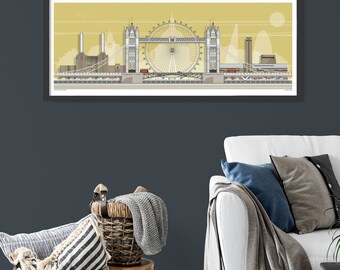 London Landmarks Print: Limited Edition Cityscape Giclee Artwork