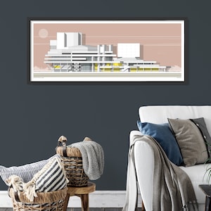 National Theatre Limited Edition Print, Brutalist Building Print, Gift for architect, Brutalist architecture Print, National Theatre Print
