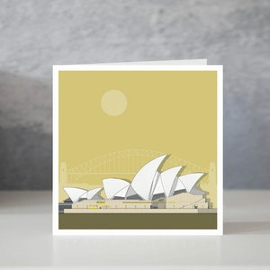 Carte de l'opéra de Sydney, carte de voeux pour un monument australien, carte pour architecte, bâtiment australien, carte d'architecte, fan d'architecture