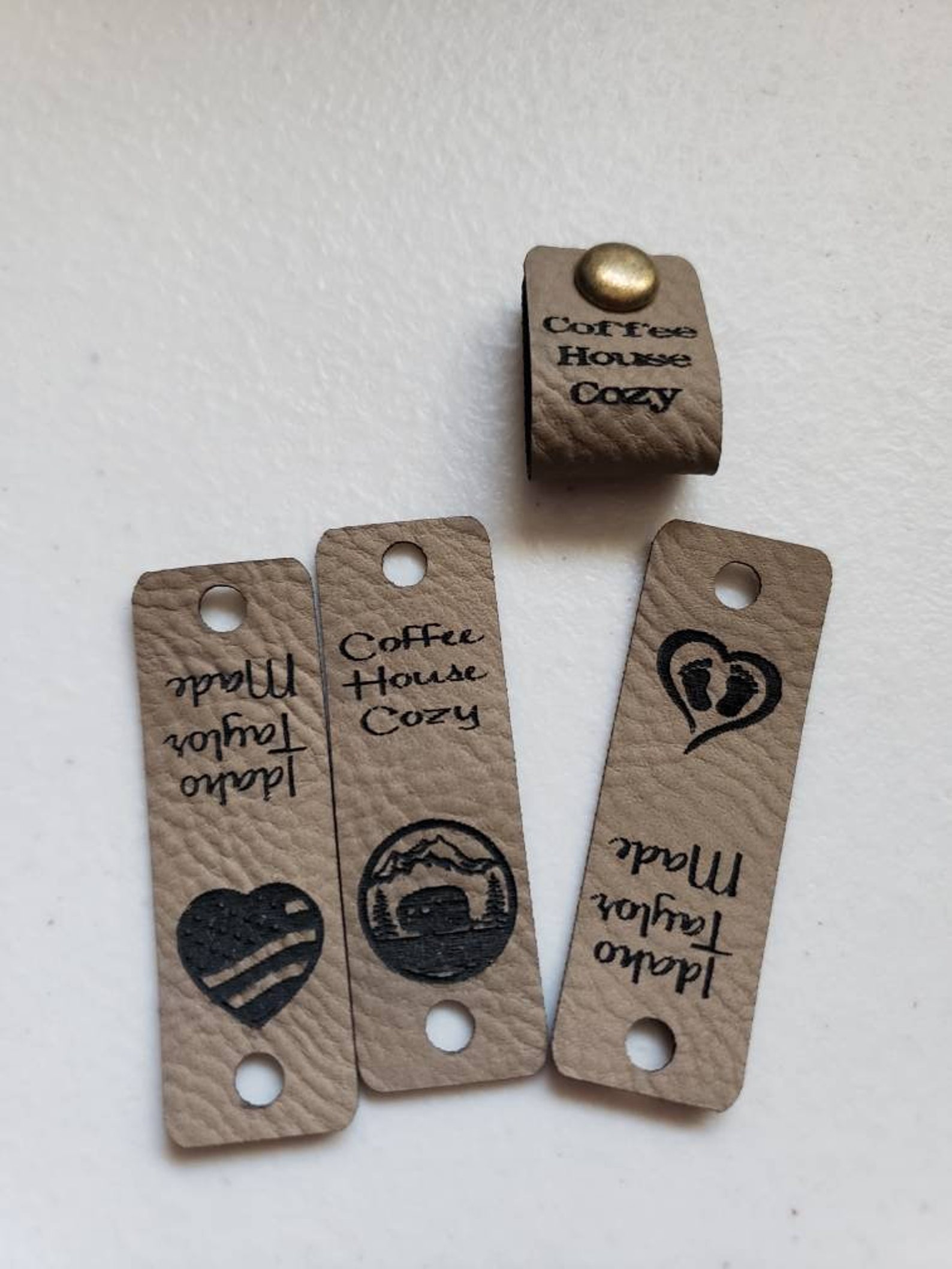 Tan Faux Leather Tag .65 x 2.00 Knit hat tags Etsy