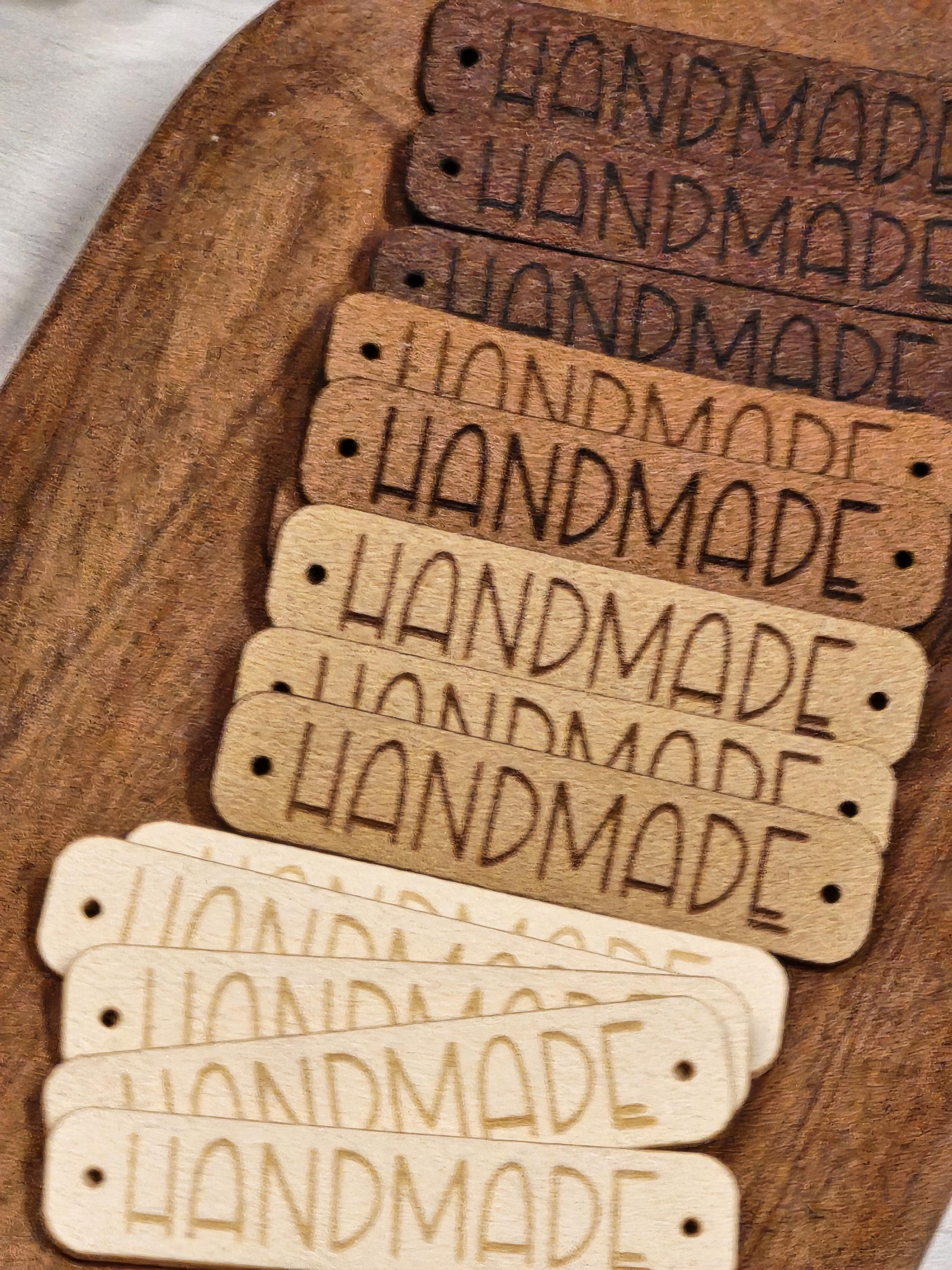 20 Faux Suede Handmade Tags: Knitting, Crochet, Washable Labels (2.1x0.5 in) - Thumbnail 7