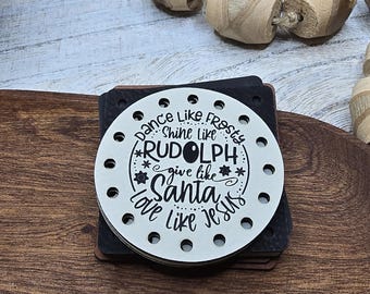 Dance Like Frosty Shine Like Rudolph give like Santa Love Like Jesus Patches Crochet Beanies ~ Cozies ~ Ear warmers ~ Knit Hats