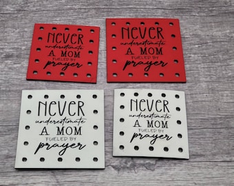 Never underestimate A Mom Fueled By Prayer Faux Leather Patch!  Mason Jar Cozy!  Coffee Cup Cozy Patches!  Knit Patch!  Crochet Hat Patch!