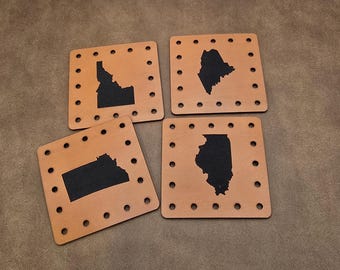 Your choice of US States Faux Leather! Blanket Patches! Knit Hat Patch! Crochet Beanie Patch! Cup Cozy Patches! Vegan Patches!