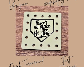 There's No Place Like Home Faux Leather Patches Crochet Beanies ~ Cozies ~ Ear warmers ~ Knit Hats ~ Sports Baseball Softball