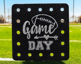 Game Day Football Faux Leather Patch! Crochet! Knitting! Sports! Cup Cozy Patch! Beanie Patch! Game Night! Party Time!  Ear Warmer Patch!