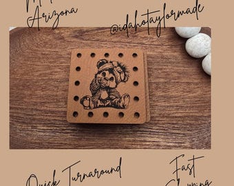 Baby Bear Pacifier Headband Shoe Off Whimsical Faux Leather Patch:  Baby Theme Sew-On Patches (3 Sizes) Crochet or Knit Baby Beanie Patch.