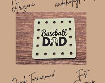 Baseball Dad Faux Leather Patches Crochet Beanies ~ Cozies ~ Ear warmers ~ Knit Hats ~ Sports Baseball