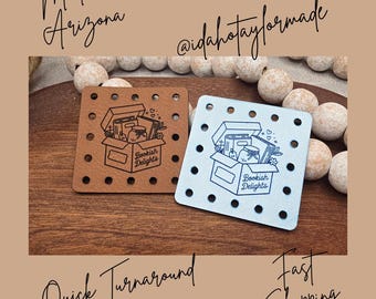 Bookish Delights Faux Leather Patch:  Book Reading Theme Sew-On Patches (3 Sizes)