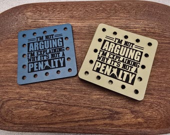 I'm Not Arguing Explaining Why It's Not A Penalty Faux Leather Patches Crochet Beanies ~ Cozies ~ Ear warmers ~ Knit Hats ~ Sports ~ Hockey
