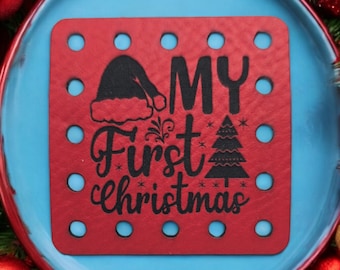 My First Christmas PATCHES  Faux Leather Patch!Tree!  Knit Hat Patch!  Crochet Beanie Patch! Baby!  Santa! Holidays! Winter!