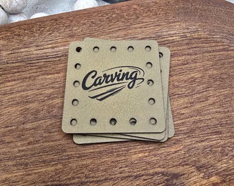 Carving Faux Leather Patch! Knit Hat Patch!  Crochet Beanie Patch!  Cup Cozy Patch! Winter! Snow! Sports! Ear Warmer Patch! Snowboarding