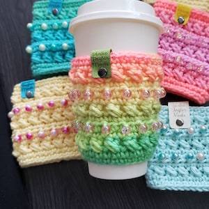 Coffee House Mug Cozy  Crochet Pattern! PDF Digital File!  Coffee Mug Cozy!  Cup Cozy! Travel Mug!