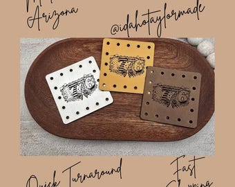 1776  Independence Day Patchwork  Faux Leather Patch: Sew-On Patch (3 Sizes) America, Crochet, Knit, Beanie Patch, Cup Cozy Patch,