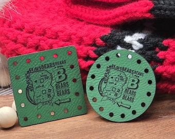 Bears Faux Leather Patches: Crochet & Knit Embellishments