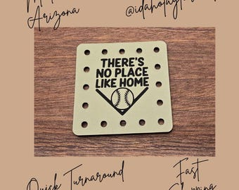 There's No Place Like Home Faux Leather Patches Crochet Beanies ~ Cozies ~ Ear warmers ~ Knit Hats ~ Sports Baseball Softball