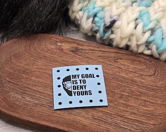My Goal is to Deny Yours Faux Leather Patches Crochet Beanies ~ Cozies ~ Ear warmers ~ Knit Hats ~ Sports Hockey