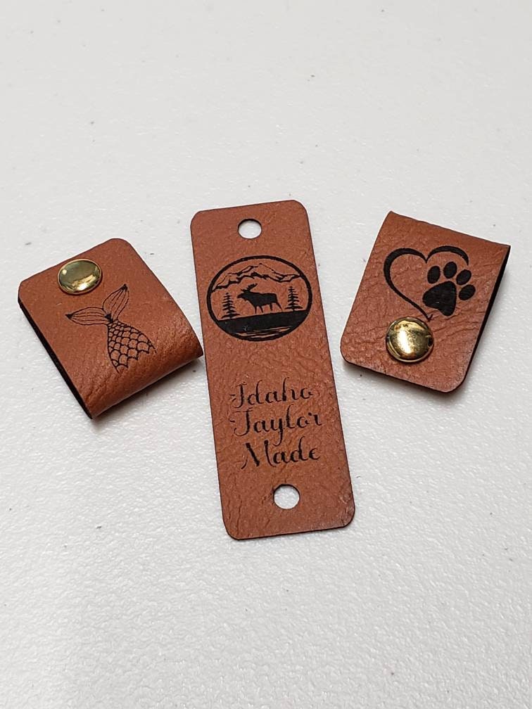 Crafans 60Pcs Handmade Imitation Leather Tags with Bee Pattern, Embossed  Custom Tags Personalized Sewing Labels Crochet Tags Handmade Tags for  Crochet