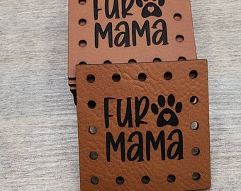 Fur Mama vegan leather patches! Crochet Beanie Patch! Knit Hat Patch!  Cup Cozy Patches!  Mason Jar Patch! Bandana Patches! Hat Patches! Dog