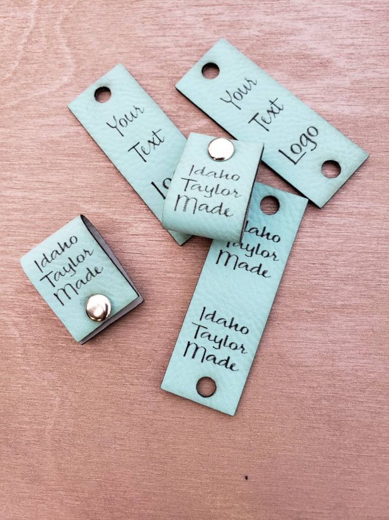 Teal Faux Leather Tag .85 x 2.75 Knit hat tags Etsy