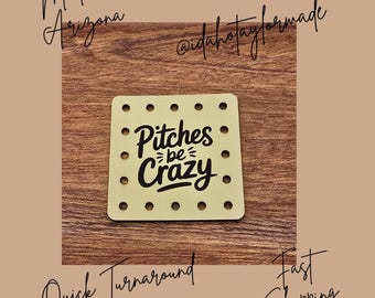 Pitches Be Crazy Faux Leather Patches Crochet Beanies ~ Cozies ~ Ear warmers ~ Knit Hats ~ Sports Baseball Softball