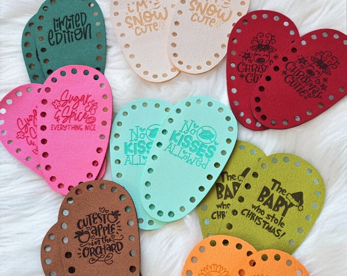 Featured listing image: Set of Baby Bootie Soles! Crochet Bootie Soles! Baby Shoe Soles! Microsuede!  Choose from 145 Images  Knit Baby Shoe Soles! Engraved Bottoms