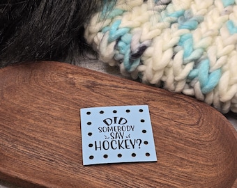 Did Somebody say Hockey  Faux Leather Patches Crochet Beanies ~ Cozies ~ Ear warmers ~ Knit Hats ~ Sports