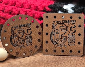 Chargers Faux Leather Patches: Crochet, Knit Project Embellishments