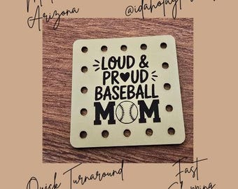 Loud & Proud Baseball Mom Faux Leather Patches Crochet Beanies ~ Cozies ~ Ear warmers ~ Knit Hats ~ Sports Baseball