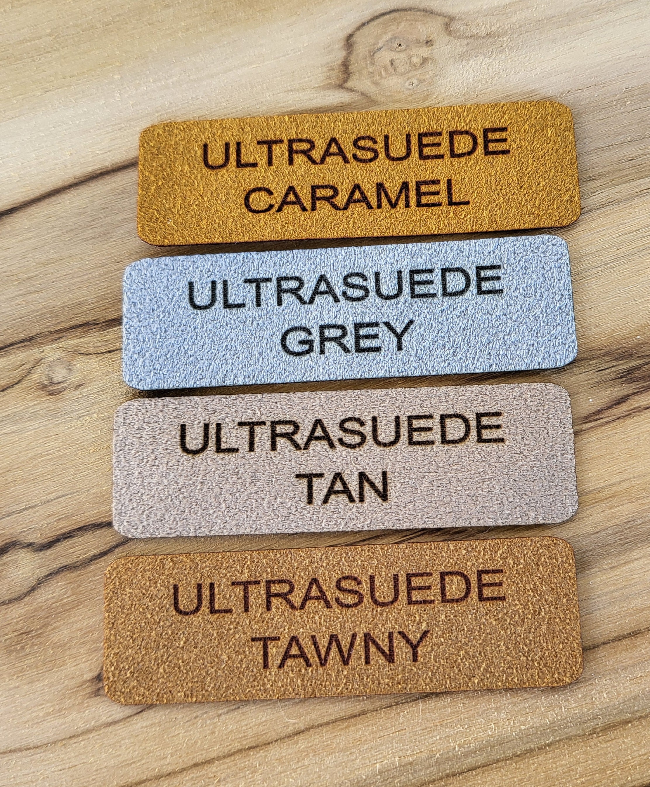 Custom Vegan Leather or Ultrasuede Crochet/Knit Patches: Personalized Beanie/Blanket Tags - Thumbnail 4