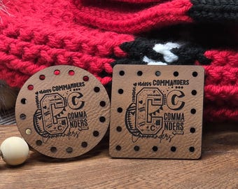 Commanders Faux Leather Patches: Crochet Knit Project Embellishments