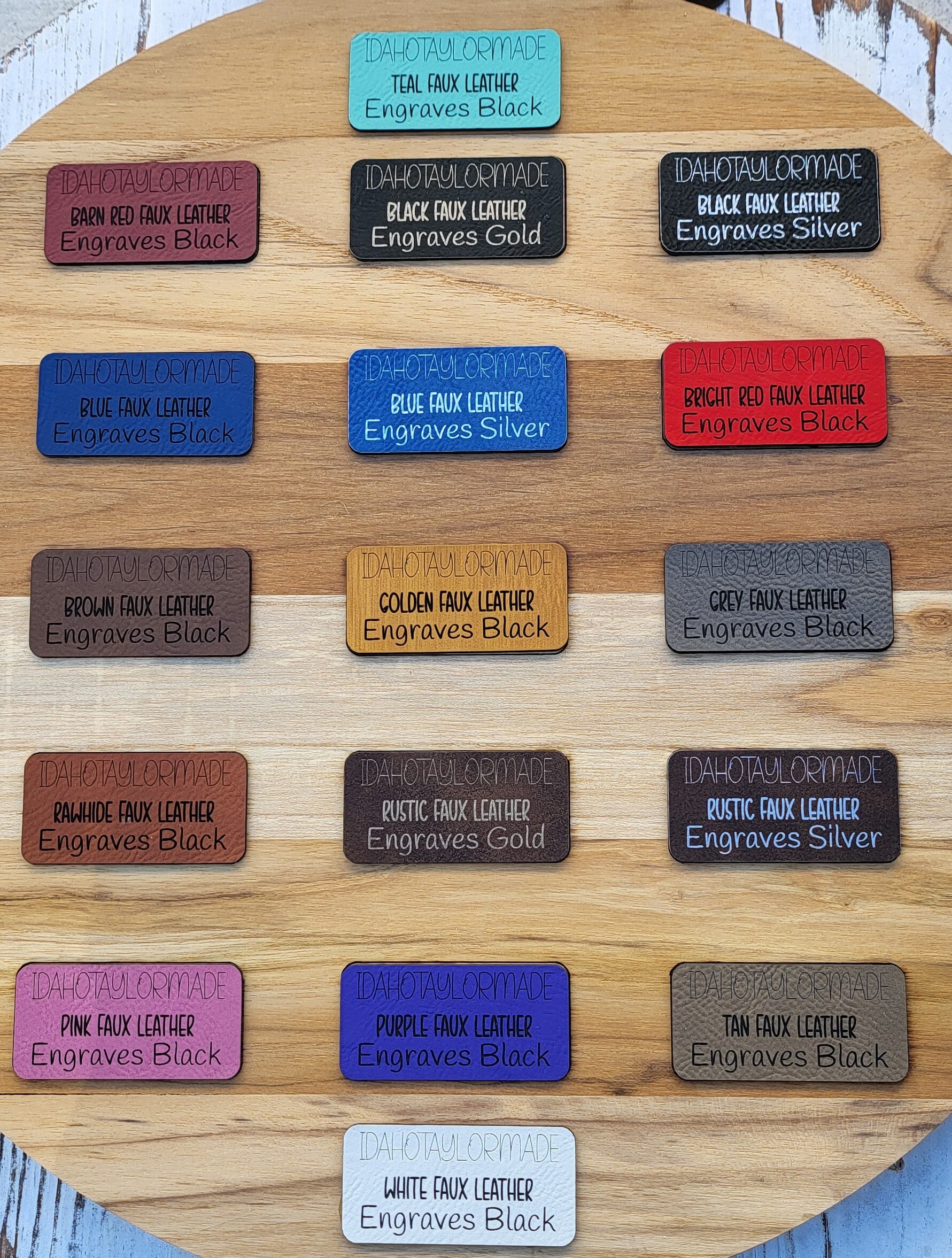 Custom Vegan Leather or Ultrasuede Crochet/Knit Patches: Personalized Beanie/Blanket Tags - Thumbnail 2