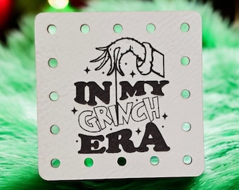 In My Grinch Era PATCH! Knit Hat Patch!  Crochet Beanie Patch!  Cup Cozy Patch! Christmas! Holiday! Ear Warmer Patch!