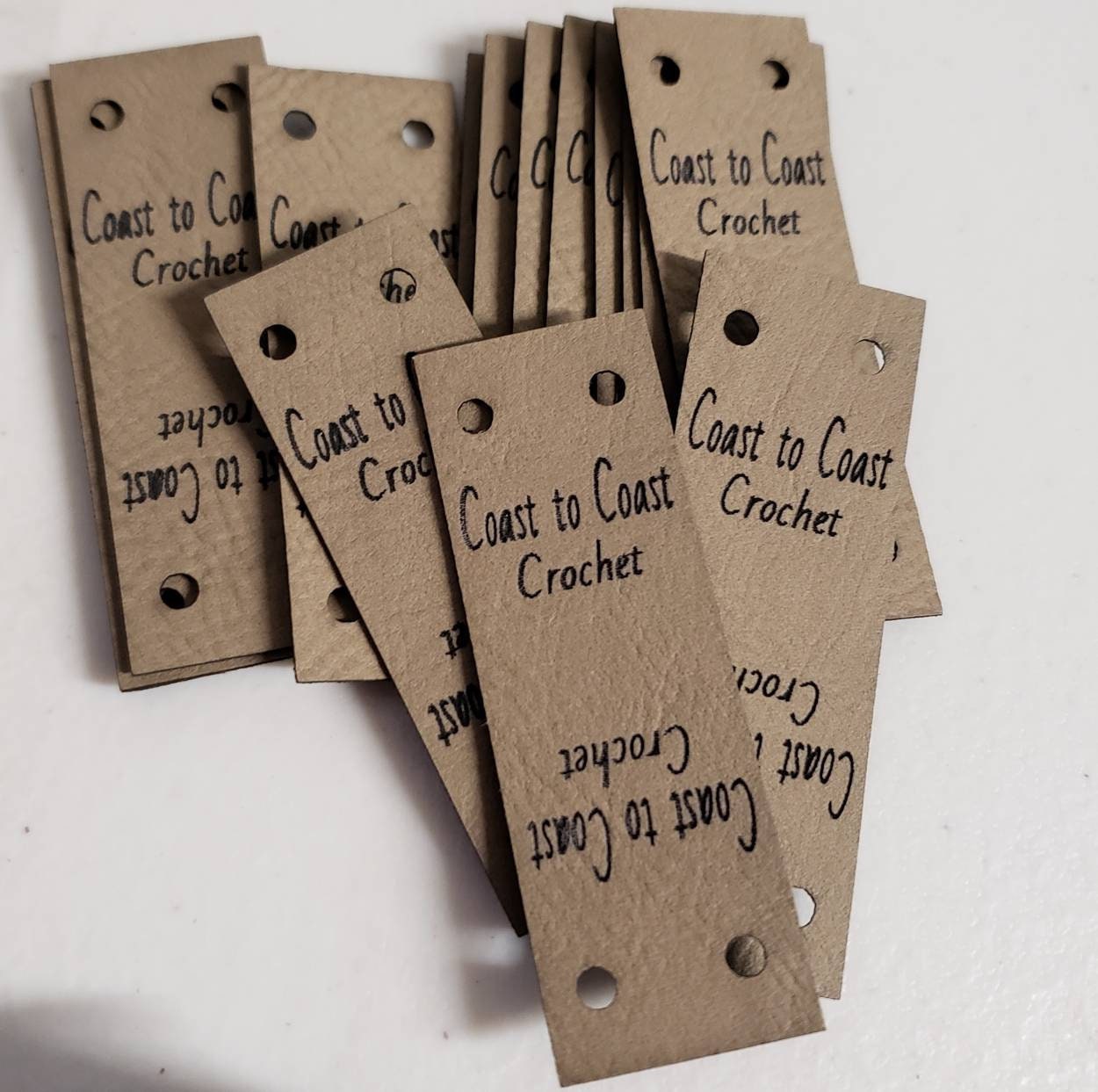 Tan Faux Leather Tag .85 x 2.75 Knit hat tags Etsy