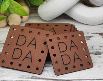 DADA  Crochet Beanie Patch! Knit Hat Patch! Faux Leather! Ultrasuede! 3 Sizes! Boho Patch! Patch for Handmade Items! Family Patches!