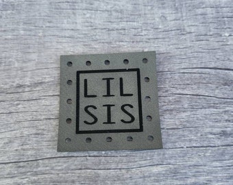 LIL SIS Patches Faux Leather Patch!  Knit Hat Patch!  Crochet Beanie Patch!  Baby Patches!  Blanket Patches!  Branding Patches! Siblings