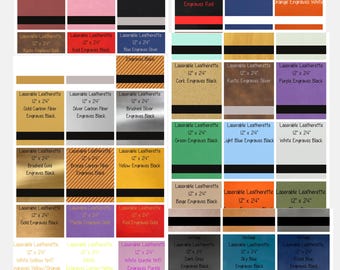 Leatherette Sheets! Laser Engraving or UV Print Supplies! Laserable Leather! Glowforge, Omtech, Xtool Without Adhesive 12" x 24"