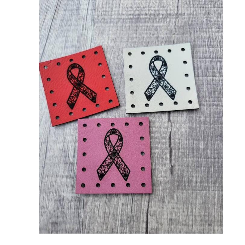 Mandala Ribbon Vegan Leather Patch: Sew-On Knit/Crochet Accessory - Thumbnail 3