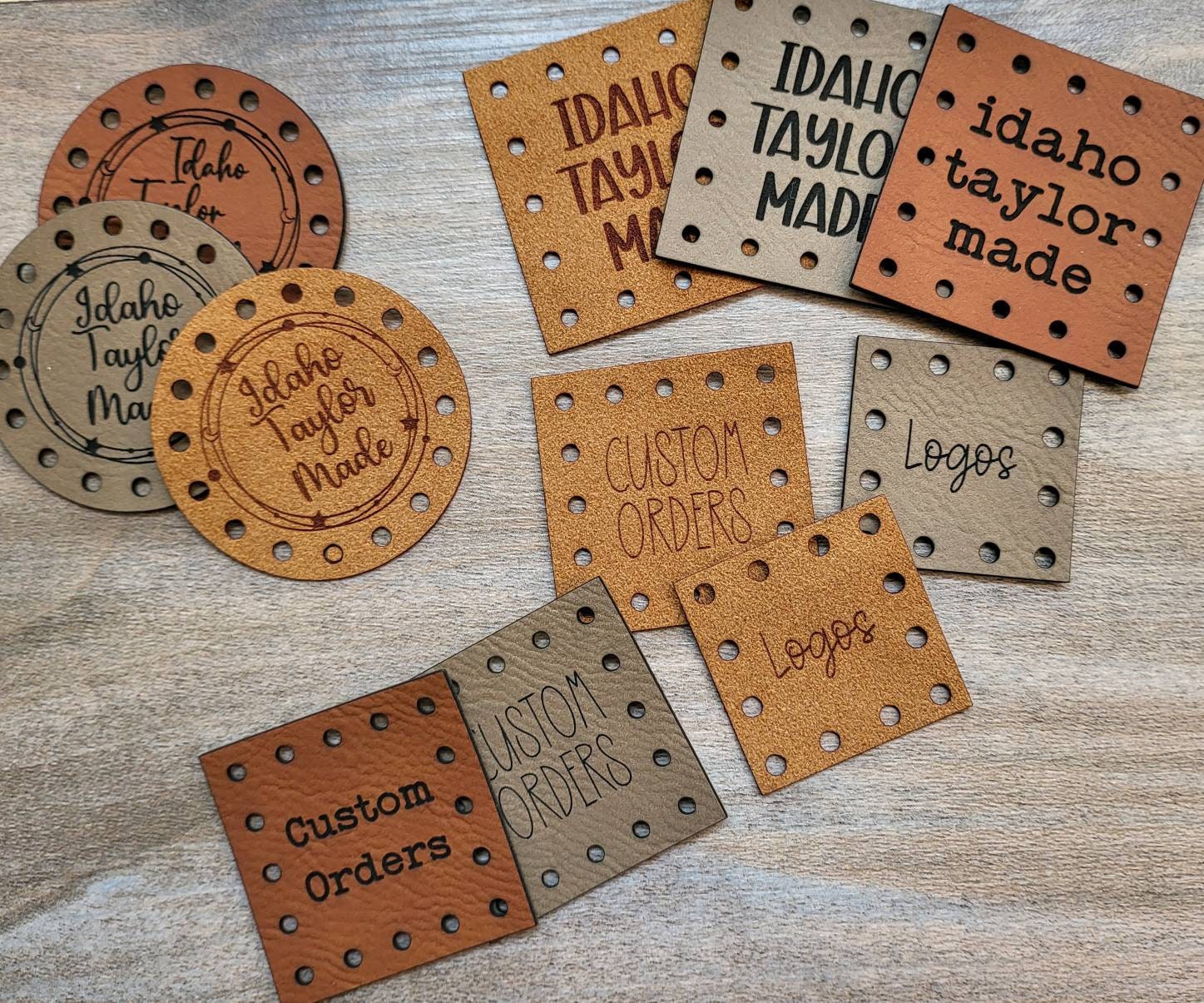 Custom Vegan Leather or Ultrasuede Crochet/Knit Patches: Personalized Beanie/Blanket Tags