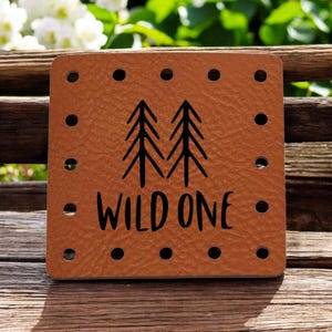 Wild One Faux Leather Patch: Boho Tree Tag, Sew-On Applique