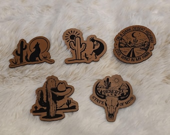 Southwest Boho Faux Leather Patches - Set of 5 for Crochet & Knit Projects
