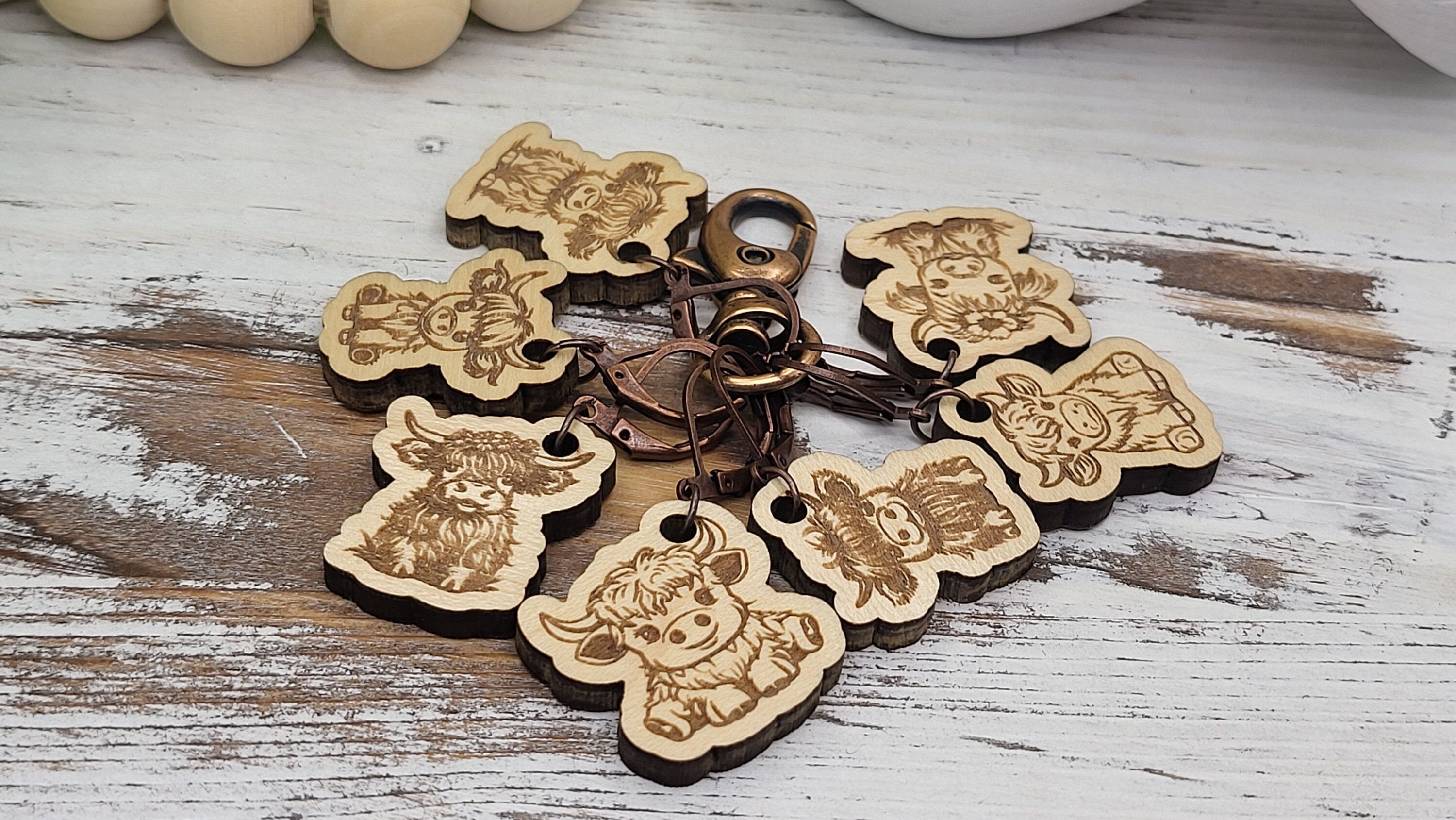 Highland Cow Stitch Markers: Handmade Crochet Accessory, Set of 7 - Thumbnail 7