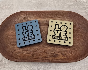 Love This Game Faux Leather Patches Crochet Beanies ~ Cozies ~ Ear warmers ~ Knit Hats ~ Sports ~ Hockey