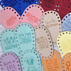 Microsuede Baby Bootie Soles: Crochet Shoe Supplies, Preemie-12 Months, Laser Engraved ~ Knit Baby Bootie Soles ~ Hole Options  ~