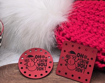 Oh Snow You Didn't Faux Leather Patches Crochet Beanies ~ Cozies ~ Ear warmers ~ Knit Hats