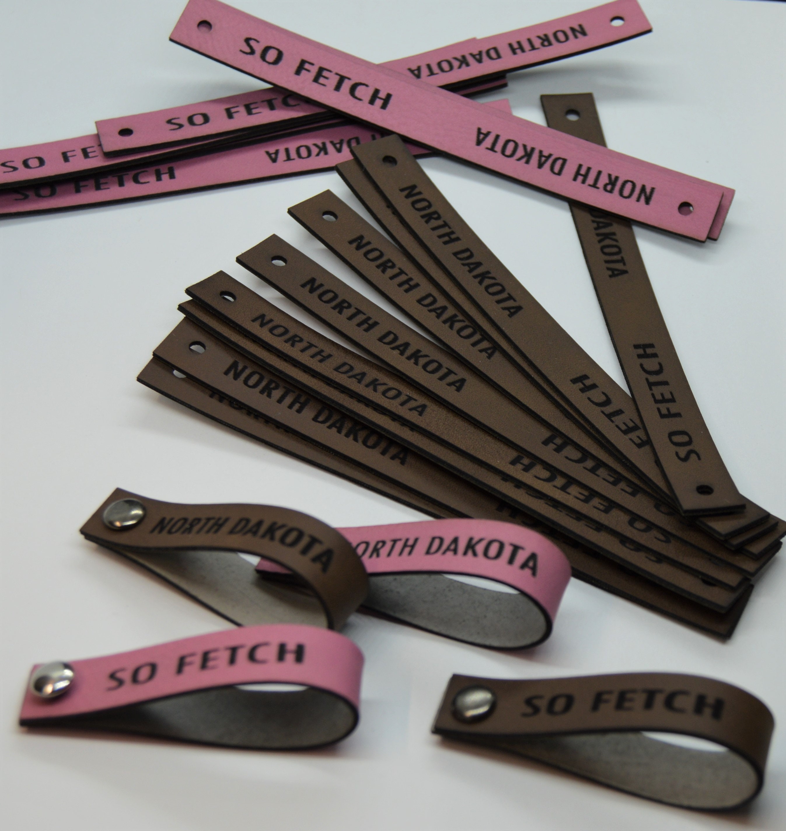 Faux Leather long and skinny tags 1/2 x 5 Knit Hat Tag! Crochet Beanie