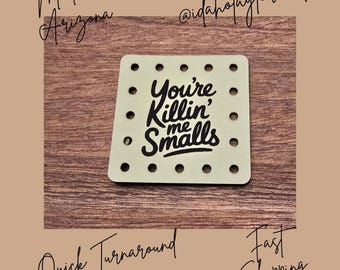 You're Killin' me Smalls Faux Leather Patches Crochet Beanies ~ Cozies ~ Ear warmers ~ Knit Hats ~ Sports Baseball