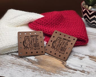 49 Faux Leather Patch: Laser Engraved Vegan Leather, Sew-On | School Mascots